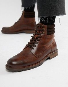 Коричневые кожаные походные ботинки со шнуровкой Zign - Коричневый