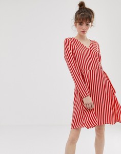 Платье в полоску с запахом Blend She Philippa - Красный