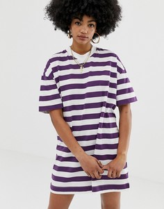 Платье-футболка мини в полоску COLLUSION - Мульти