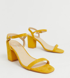 Желтые босоножки на блочном каблуке Glamorous Wide Fit - Желтый