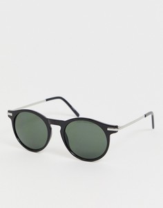 Черные круглые солнцезащитные очки Monki - Черный