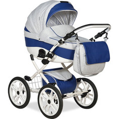 Коляска 2 в 1 Indigo CAMILA 18 S Plus 14 Cs 20 (св.серый+синяя кожа)