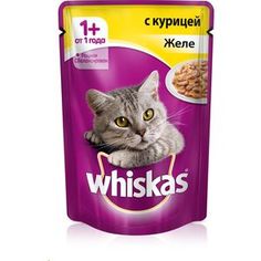 Паучи Whiskas кусочки в желе с курицей для кошек 85г (10156243)