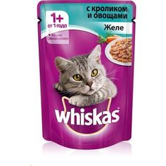 Паучи Whiskas кусочки в желе с кроликом и овощами для кошек 85г (10156245)