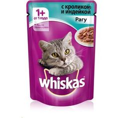 Паучи Whiskas рагу с кроликом и индейкой для кошек 85г (10155460)