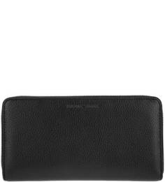 Кожаный кошелек на молнии с карманами Emporio Armani