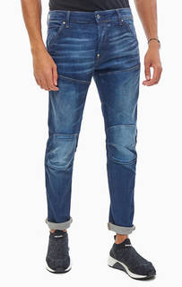 Зауженные синие джинсы с заломами 5620 G Star Raw