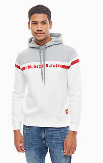 Белая толстовка с логотипом бренда G Star Raw