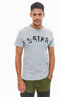 Хлопковая футболка с логотипом бренда G Star Raw