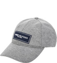 Серая хлопковая бейсболка с нашивкой Tommy Hilfiger