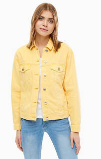 Желтая джинсовая куртка с карманами Only