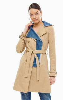 Бежевый тренчкот на молнии с ремнем Patrizia Pepe