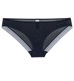 Трусы-слипы синего цвета с сетчатыми вставками по бокам DIM