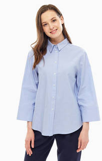Синяя хлопковая рубашка оверсайз Armani Exchange