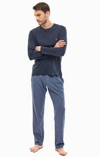 Домашний хлопковый комплект из футболки и брюк Emporio Armani
