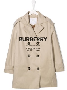 Burberry Kids тренч с логотипом