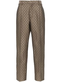Gucci брюки с узором GG