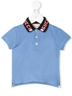 Gucci Kids рубашка-поло с контрастным воротником