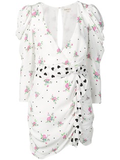 For Love And Lemons ruched print dress
