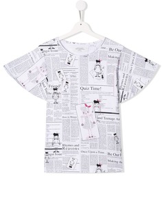 John Galliano Kids футболка с газетным принтом