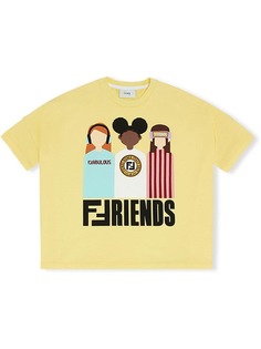 Fendi Kids укороченная футболка с принтом Friends