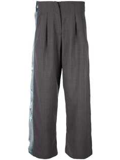 Indice Studio брюки в тонкую полоску с эффектом потертости