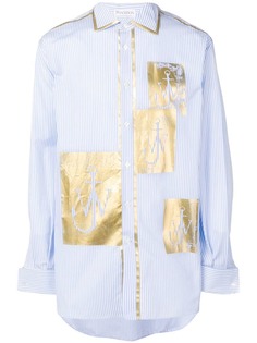 JW Anderson рубашка в полоску с контрастным принтом