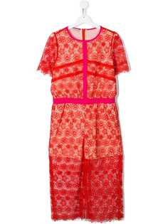 Pinko Kids комбинезон из цветочного кружева