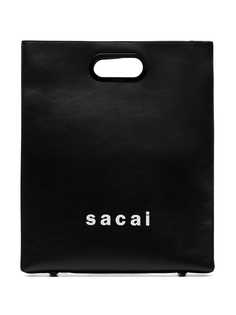 Sacai сумка-шопер среднего размера с логотипом
