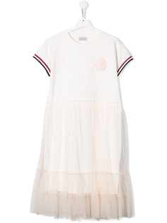 Moncler Kids платье-футболка из тюля