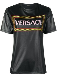 Versace вощеная футболка с логотипом в стиле 90-х