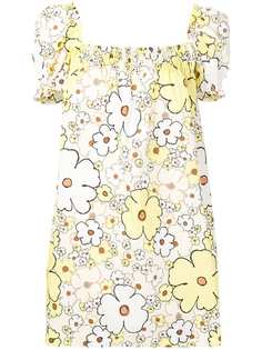 Miu Miu платье мини прямого кроя с цветочным принтом