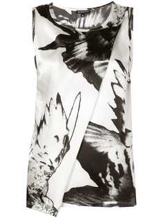 Ann Demeulemeester abstract floral print wrap vest