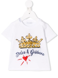 Dolce & Gabbana Kids футболка с принтом DG Crown