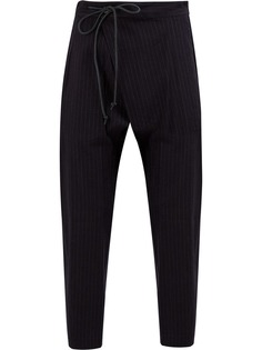 Attachment pinstriped harem trousers