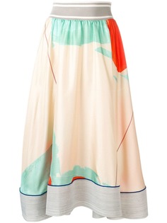 Rohka abstract print drape skirt