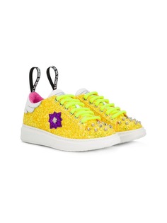 John Richmond Junior блестящие кроссовки на шнуровке