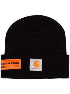 Heron Preston black x Carhartt WIP knitted beanie hat