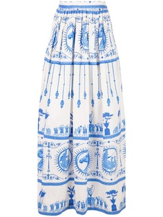 Le Sirenuse Bella Deifenbach-print cotton skirt