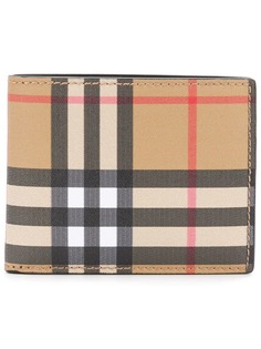 Burberry checked print foldable wallet