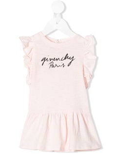 Givenchy Kids платье с оборками и логотипом