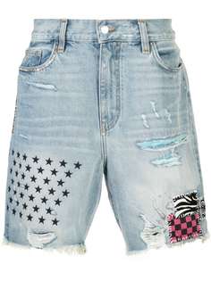 Amiri distressed denim shorts