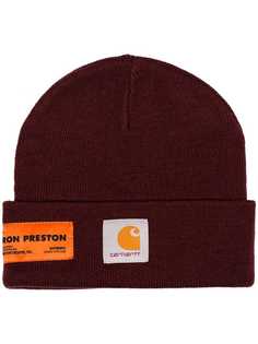 Heron Preston bordeaux red X carhartt crystal logo beanie