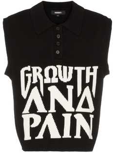 Charms Growth boxy fit knitted sleeveless polo shirt