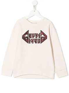 Gucci Kids толстовка с логотипом и пайетками