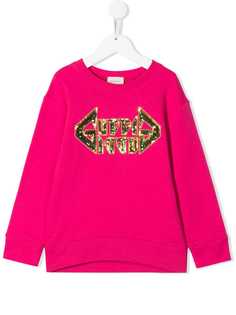 Gucci Kids толстовка с логотипом и пайетками