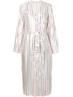 Attico платье в полоску с эффектом металлик