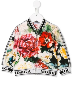 Dolce & Gabbana Kids куртка-бомбер с цветочным принтом