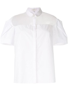 Delpozo рубашка с сетчатой вставкой