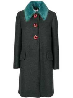 Miu Miu пальто с пуговицами-цветами